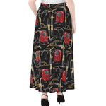 Welding Machine Pattern Print Chiffon Maxi Skirt