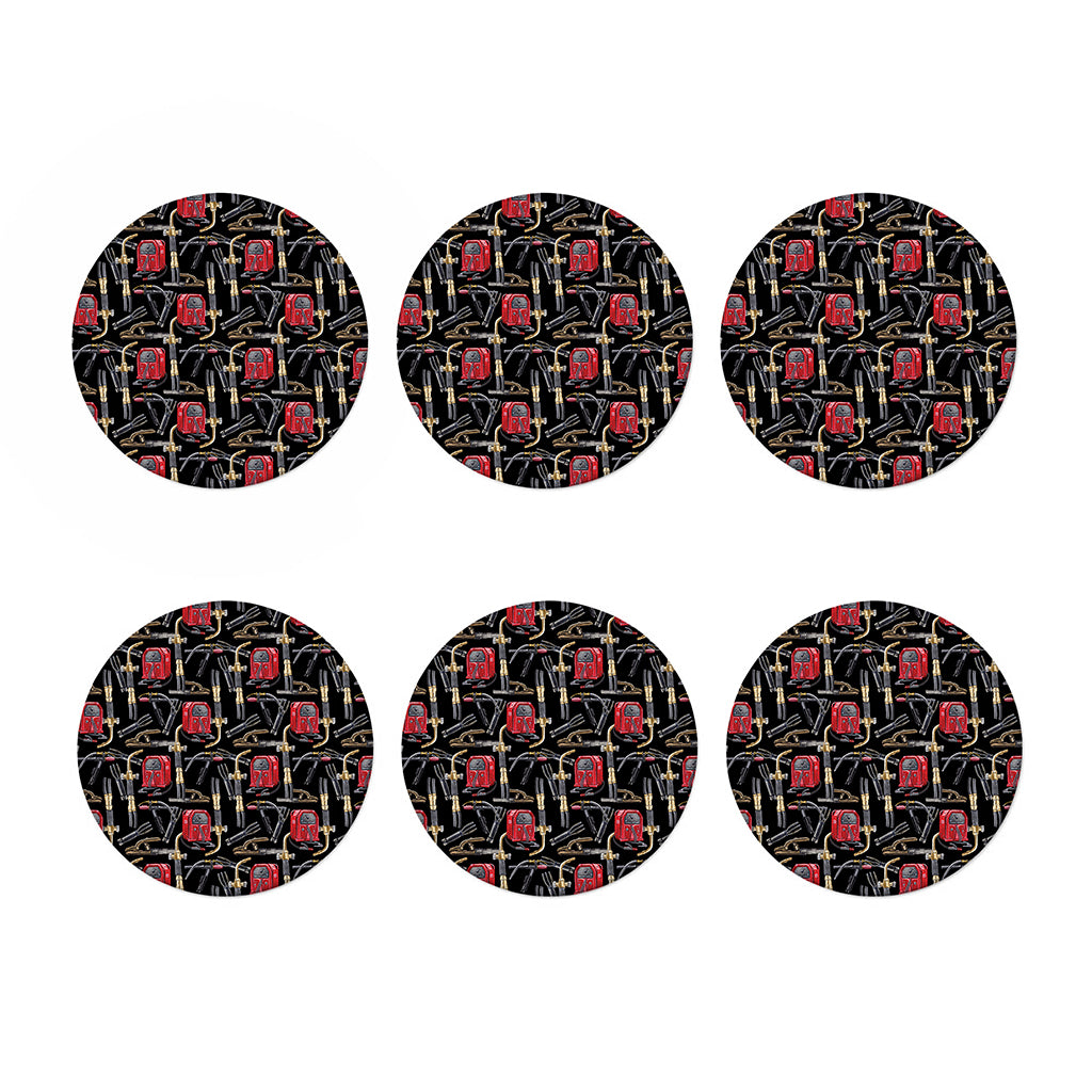 Welding Machine Pattern Print Coaster Set