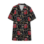 Welding Machine Pattern Print Cotton Hawaiian Shirt