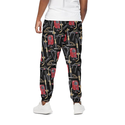 Welding Machine Pattern Print Cotton Pants