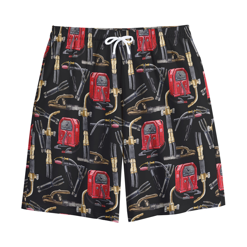 Welding Machine Pattern Print Cotton Shorts