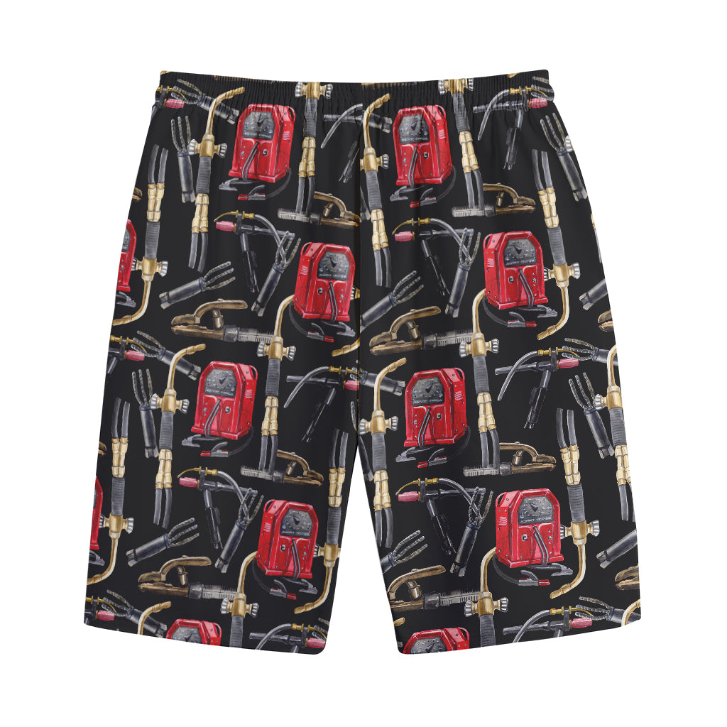 Welding Machine Pattern Print Cotton Shorts