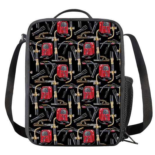 Welding Machine Pattern Print Crossbody Lunch Bag