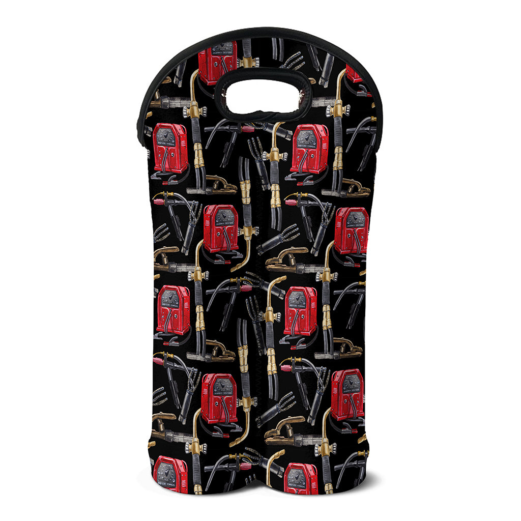 Welding Machine Pattern Print Double Neoprene Wine Tote