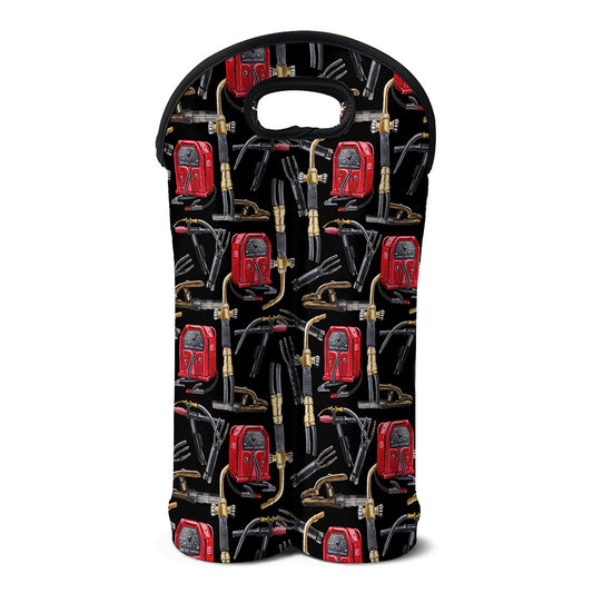 Welding Machine Pattern Print Double Neoprene Wine Tote