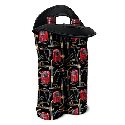 Welding Machine Pattern Print Double Neoprene Wine Tote