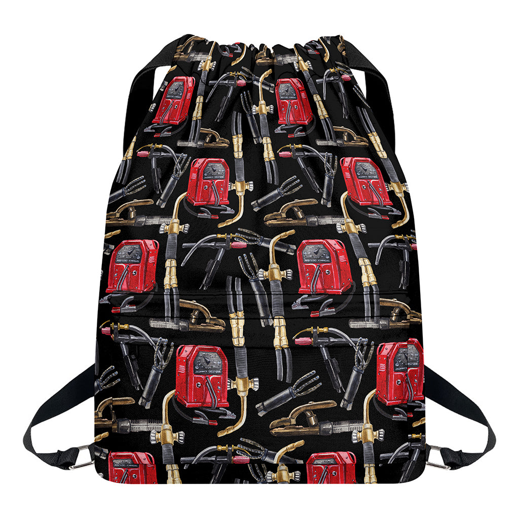 Welding Machine Pattern Print Drawstring Backpack