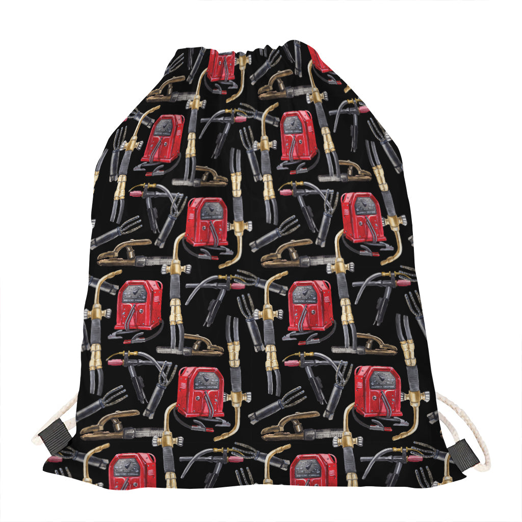 Welding Machine Pattern Print Drawstring Bag