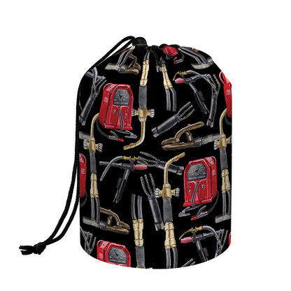 Welding Machine Pattern Print Drawstring Makeup Bag