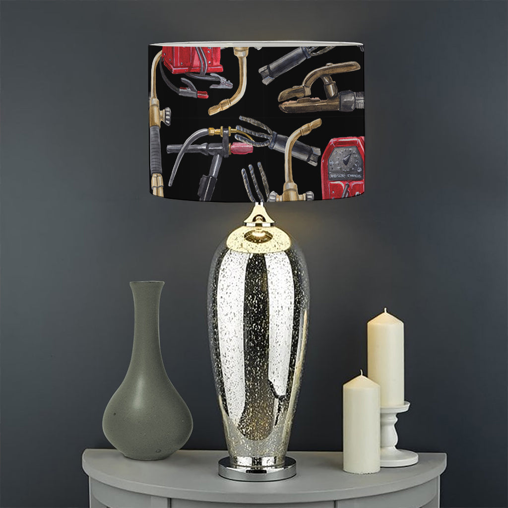 Welding Machine Pattern Print Drum Lamp Shade