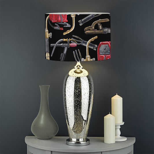 Welding Machine Pattern Print Drum Lamp Shade