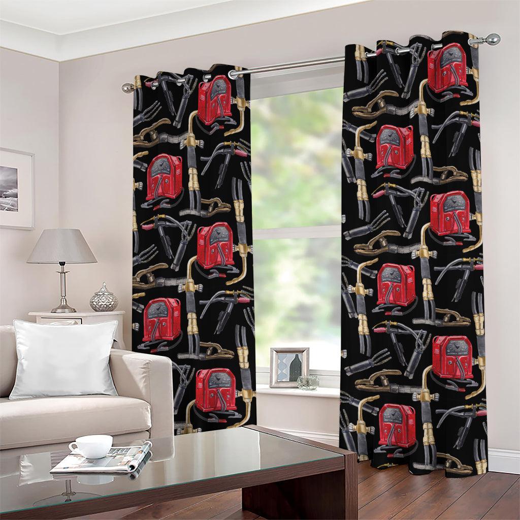 Welding Machine Pattern Print Grommet Curtains