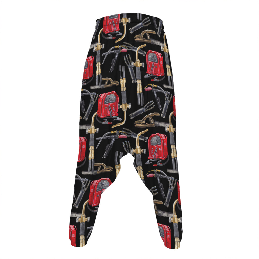 Welding Machine Pattern Print Hammer Pants