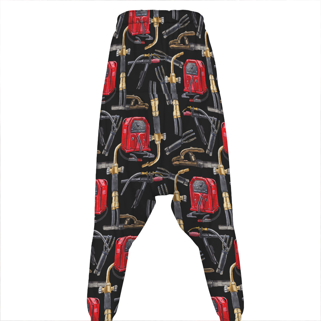 Welding Machine Pattern Print Hammer Pants