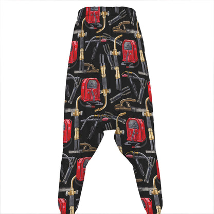 Welding Machine Pattern Print Hammer Pants