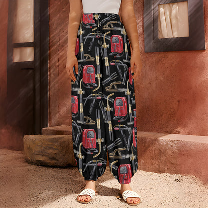 Welding Machine Pattern Print Harem Pants