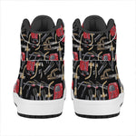 Welding Machine Pattern Print High Top Leather Sneakers