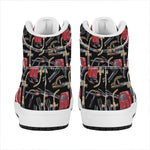 Welding Machine Pattern Print High Top Leather Sneakers