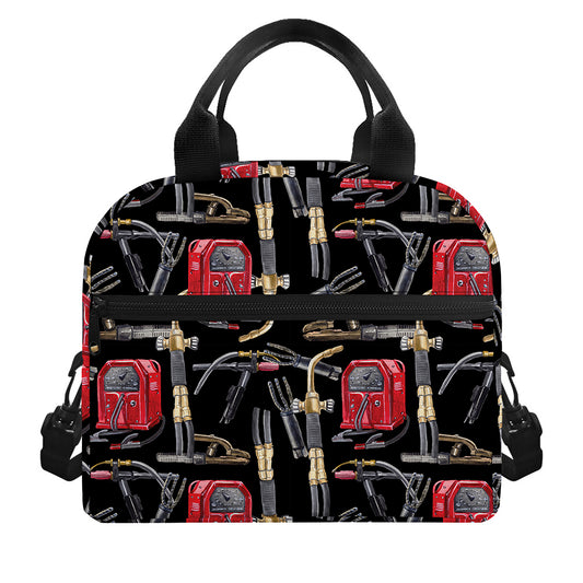 Welding Machine Pattern Print Insulated Lunch Bag