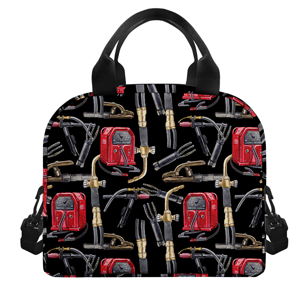 Welding Machine Pattern Print Insulated Lunch Bag