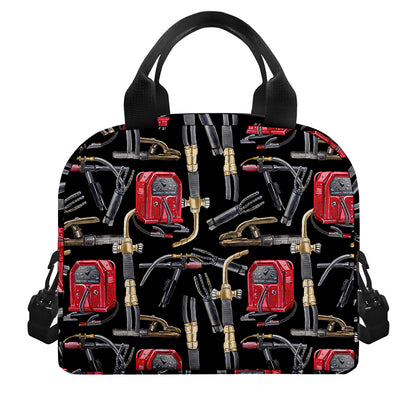 Welding Machine Pattern Print Insulated Lunch Bag