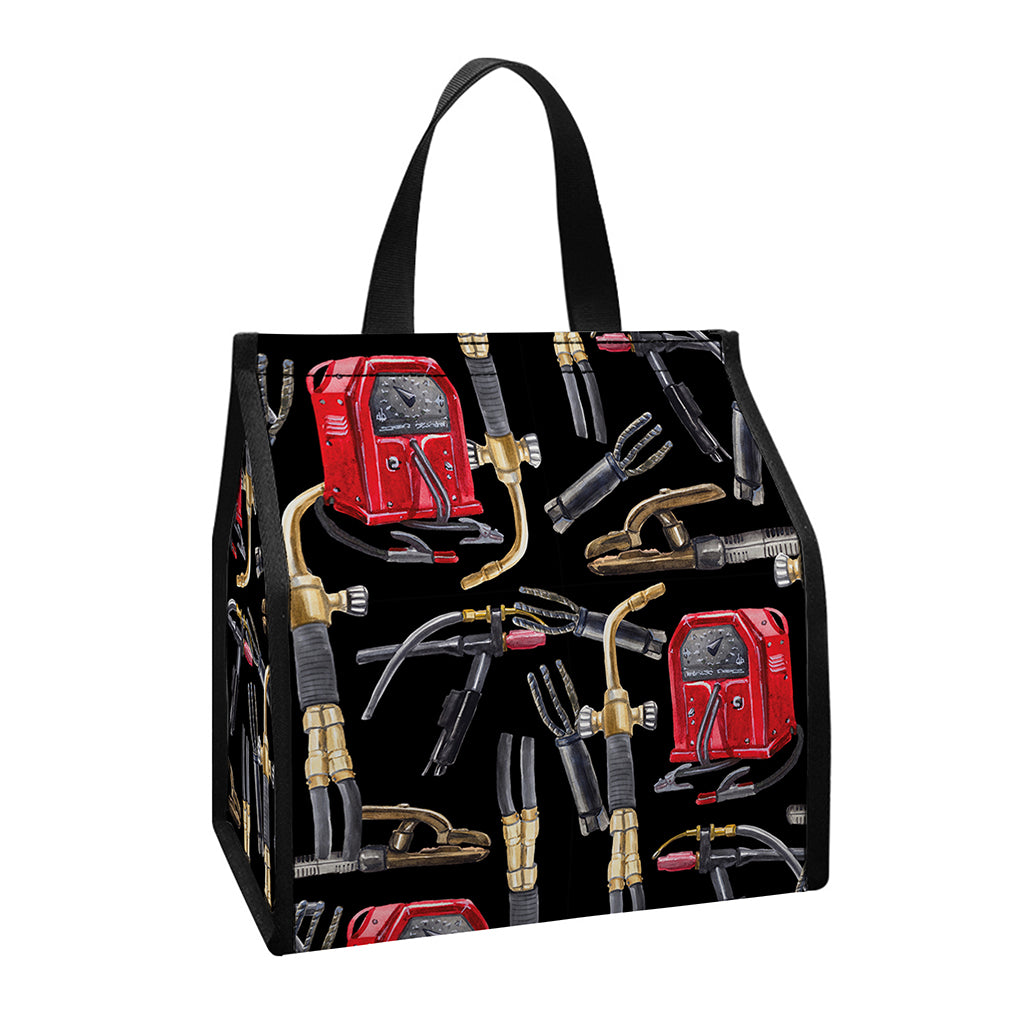 Welding Machine Pattern Print Insulated Lunch Tote