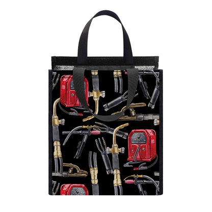 Welding Machine Pattern Print Insulated Lunch Tote