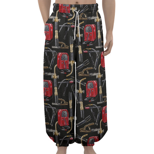 Welding Machine Pattern Print Lantern Pants