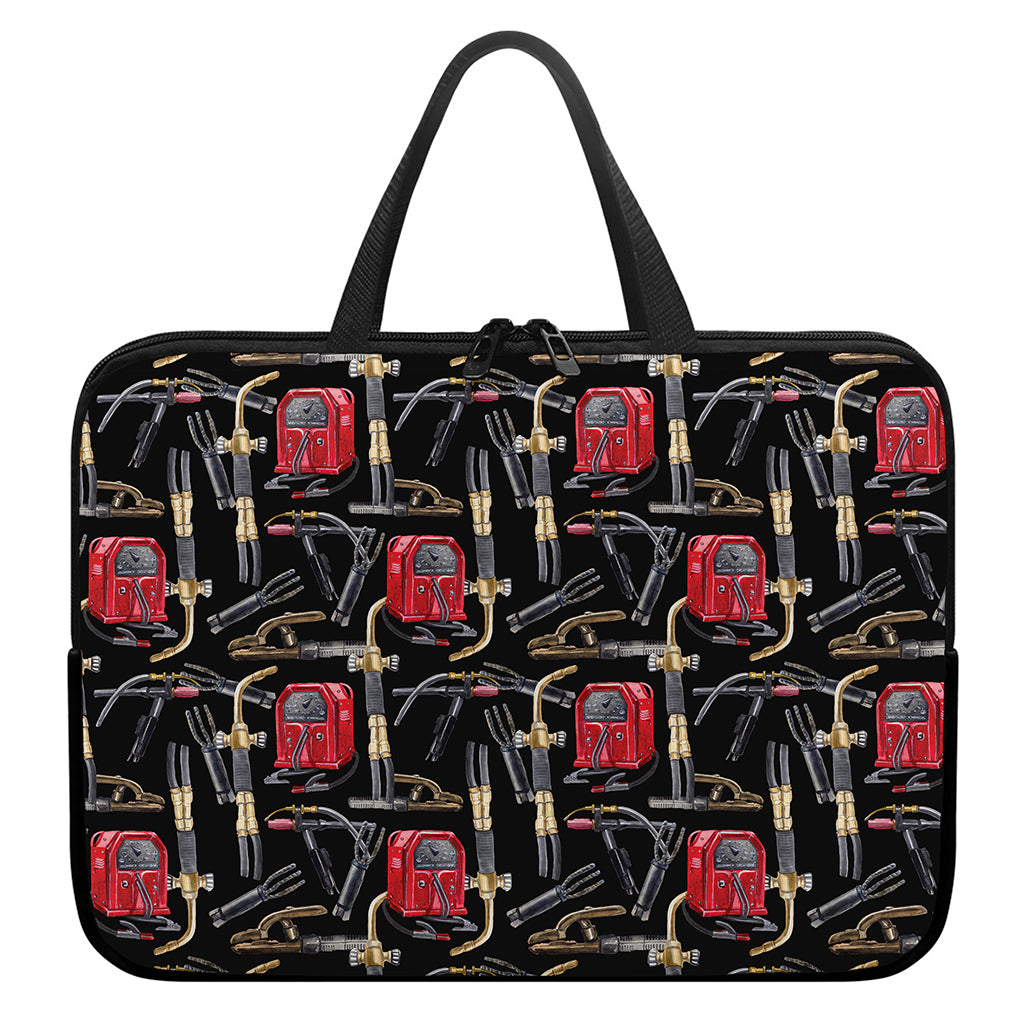 Welding Machine Pattern Print Laptop Sleeve With Handle