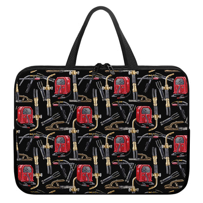Welding Machine Pattern Print Laptop Sleeve With Handle