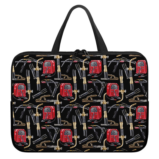Welding Machine Pattern Print Laptop Sleeve With Handle