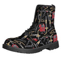 Welding Machine Pattern Print Lace-Up Boots