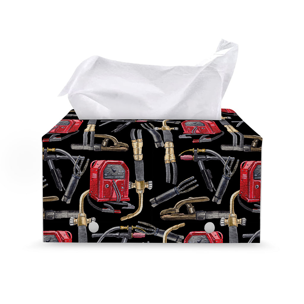 Welding Machine Pattern Print Leather Tissue Box Cover