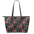 Welding Machine Pattern Print Leather Tote Bag With Zipper