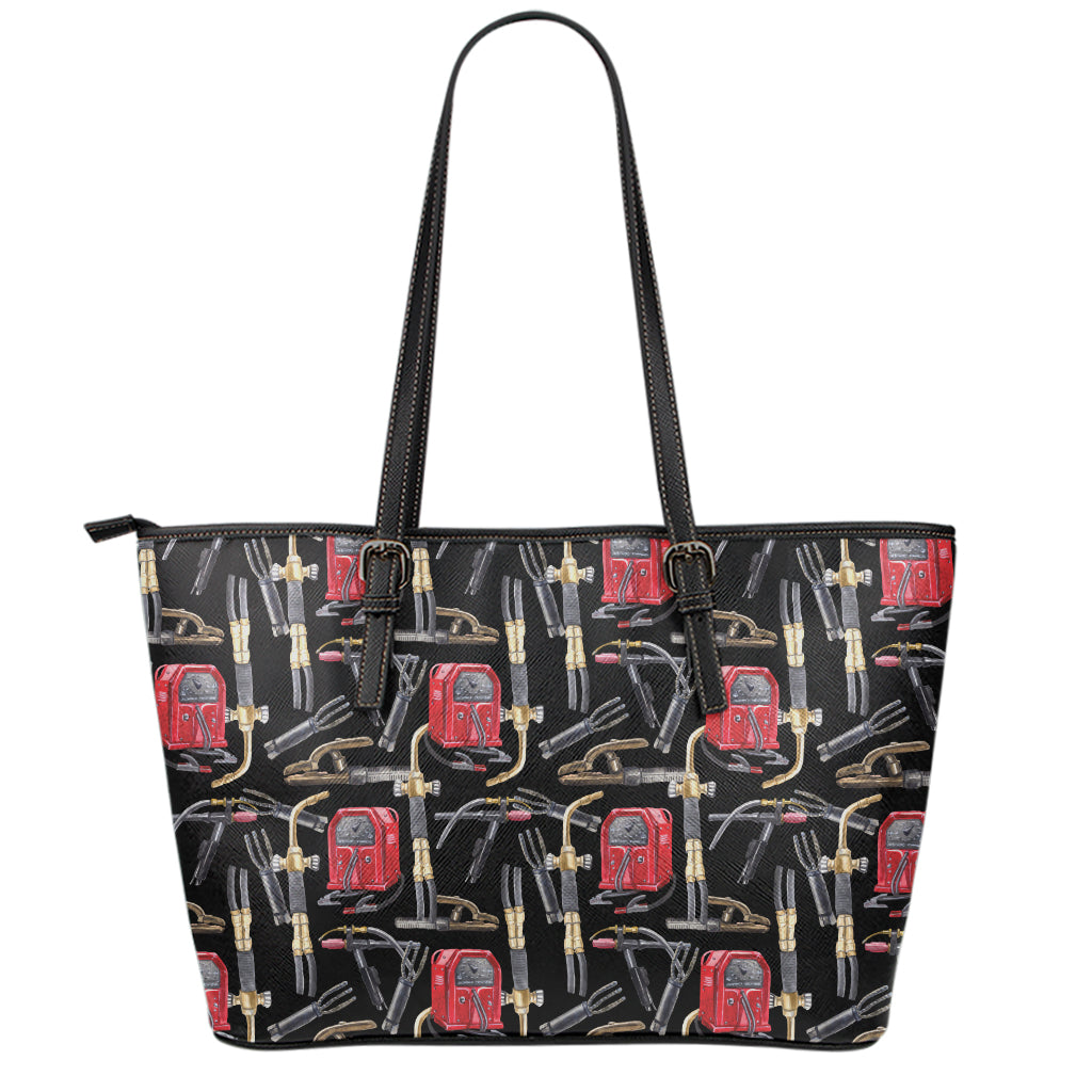 Welding Machine Pattern Print Leather Tote Bag