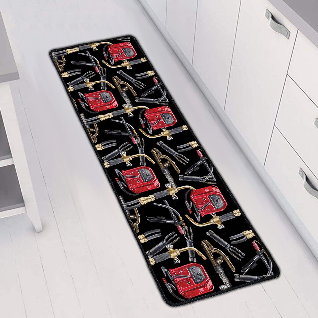 Welding Machine Pattern Print Long Kitchen Mat