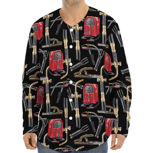 Welding Machine Pattern Print Long Sleeve Baseball Jersey