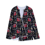 Welding Machine Pattern Print Long Sleeve Short Coat