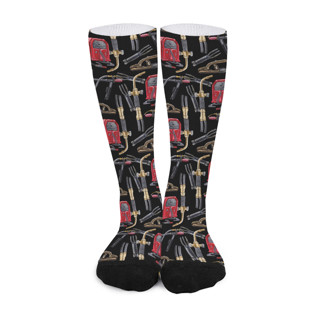 Welding Machine Pattern Print Long Socks