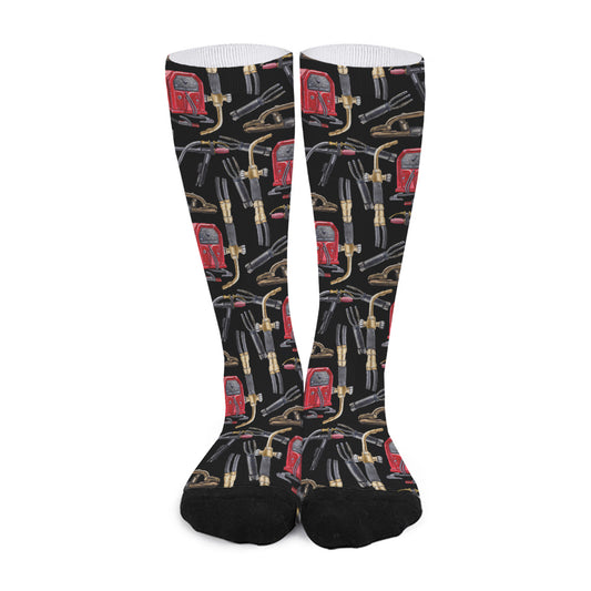 Welding Machine Pattern Print Long Socks