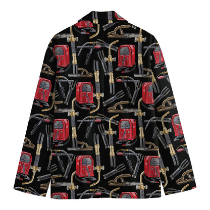 Welding Machine Pattern Print Men's Blazer