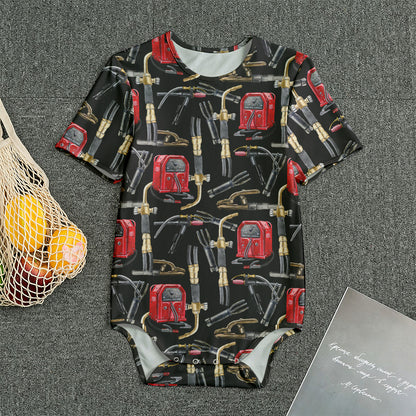 Welding Machine Pattern Print Men's Bodysuit
