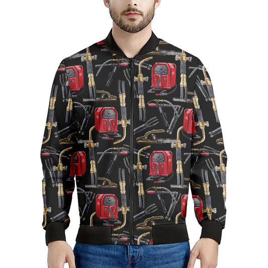 Welding Machine Pattern Print Men's Bomber Jacket