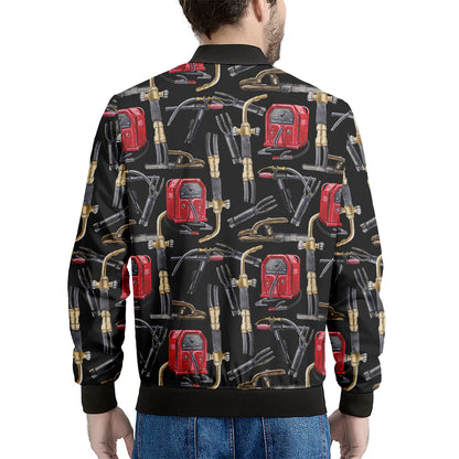 Welding Machine Pattern Print Men's Bomber Jacket