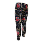 Welding Machine Pattern Print Men's Compression Pants