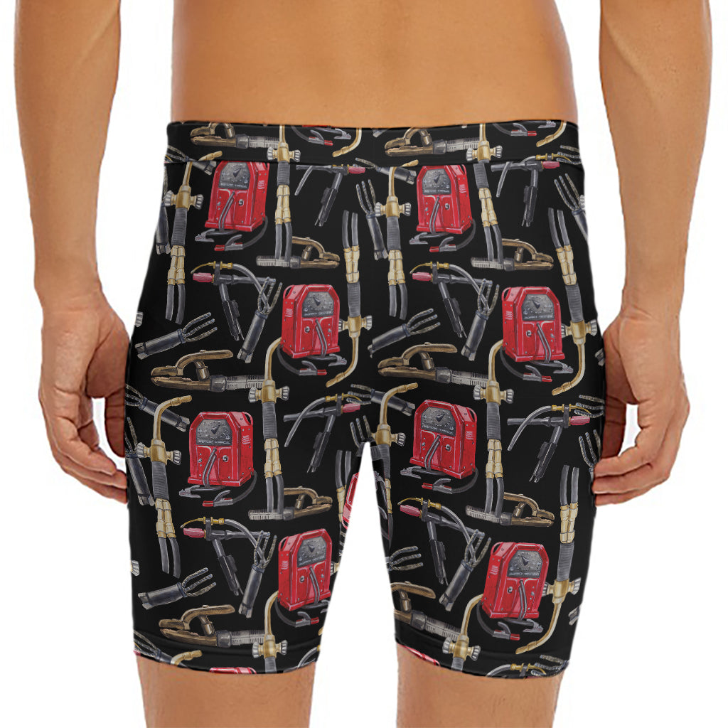 Welding Machine Pattern Print Men's Long Boxer Briefs