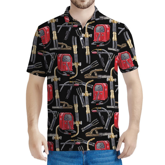 Welding Machine Pattern Print Men's Polo Shirt