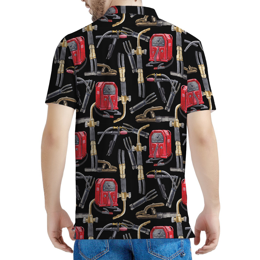 Welding Machine Pattern Print Men's Polo Shirt