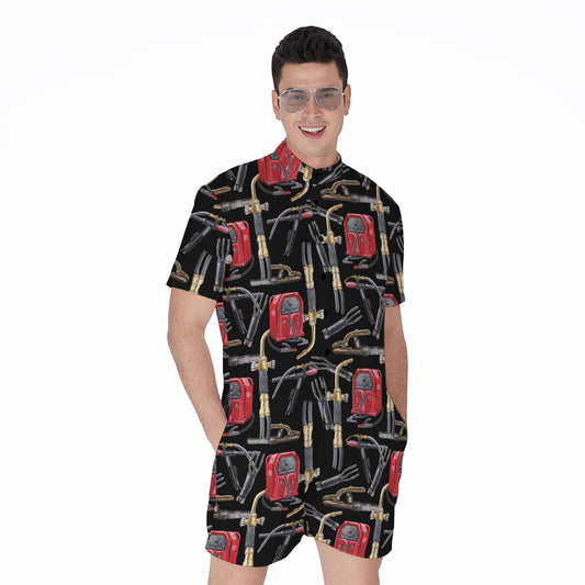 Welding Machine Pattern Print Men's Rompers