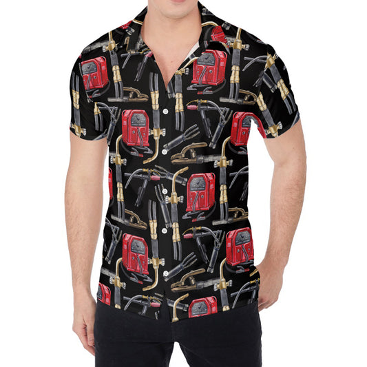 Welding Machine Pattern Print Men's Shirt